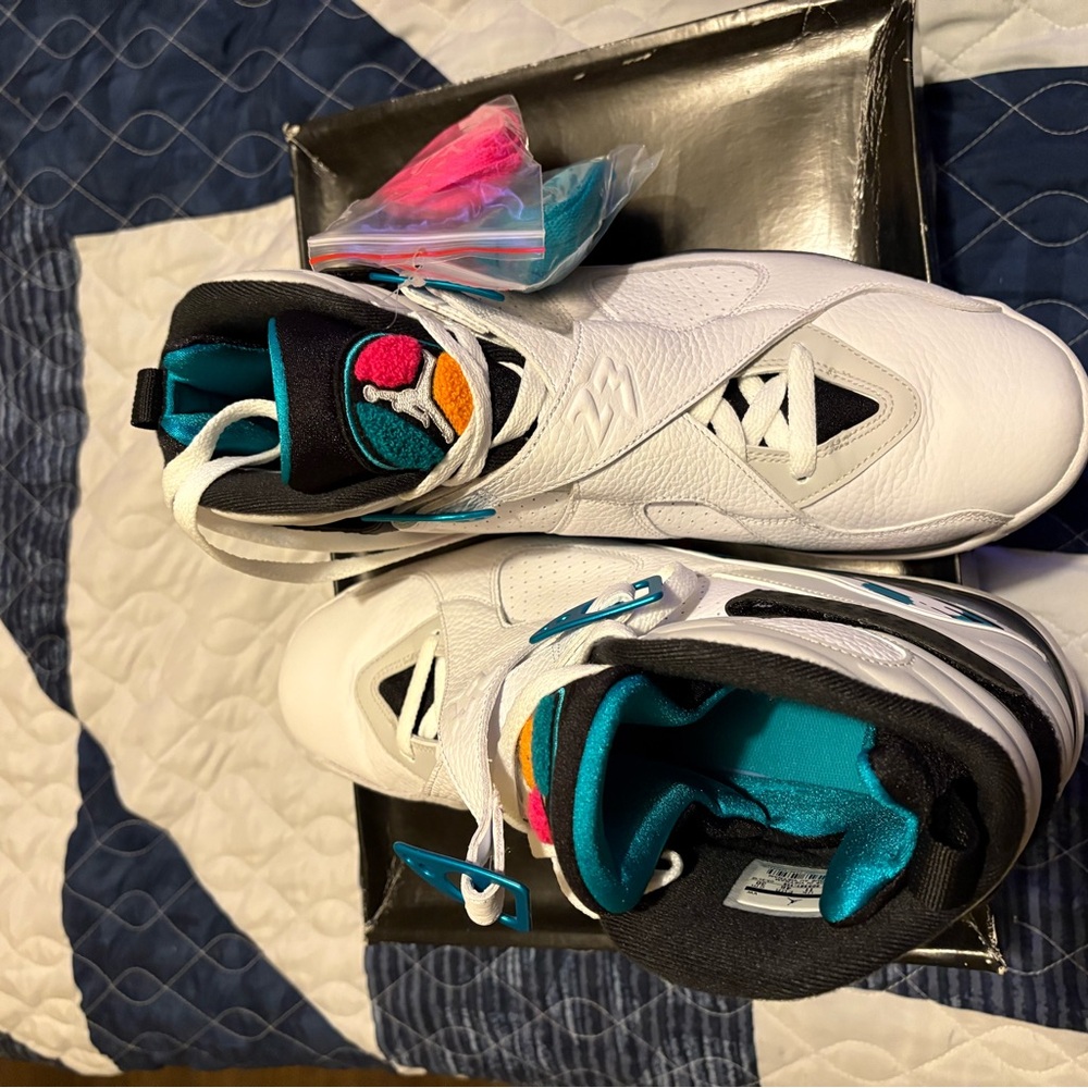 Jordan White and Teal Men's Shoes